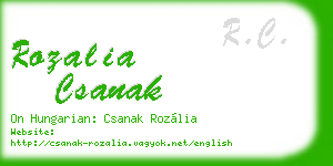 rozalia csanak business card